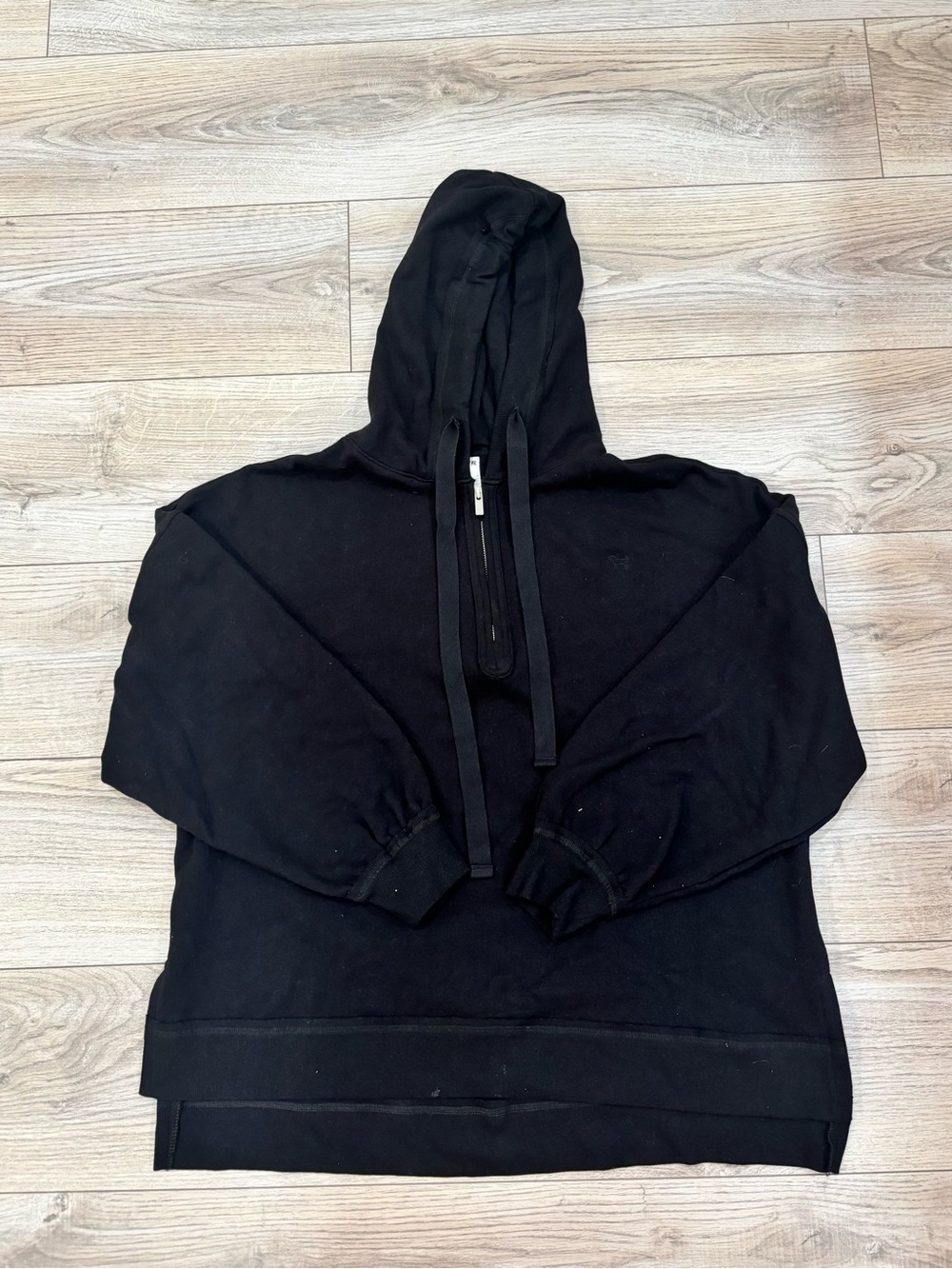 Victoria’s Secret PINK Black Oversized Quarter Zip Hoodie S